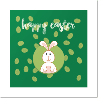 Happy Easter With Bunny Posters and Art